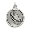 Antiqued Praying Hands Medal