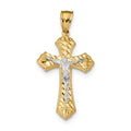 Two Tone Diamond Cut Passion Crucifix Pendant