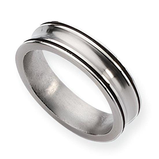 Titanium Black Enamel Braid Design Approx. 0.24 Inch Brushed Wedding Band