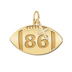 Custom Football Pendant with Number & Cross Charm