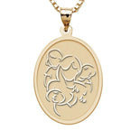 Mother with Daughter and Two Sons - Oval Pendant