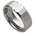 Tungsten Faceted Edges Approx. 0.31 Inch Polished Wedding Band
