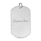 Diamond Cut Engraved Dog Tag Pendant