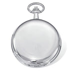 Polished Finish Stainless Steel Hunter Case Quartz Pocket Watch