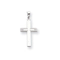 Solid 14K White Gold Cross Pendant