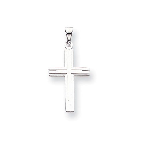 Solid 14K White Gold Cross Pendant