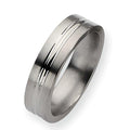 Titanium Grooved Approx. 0.24 Inch Brushed and Polished Wedding Band