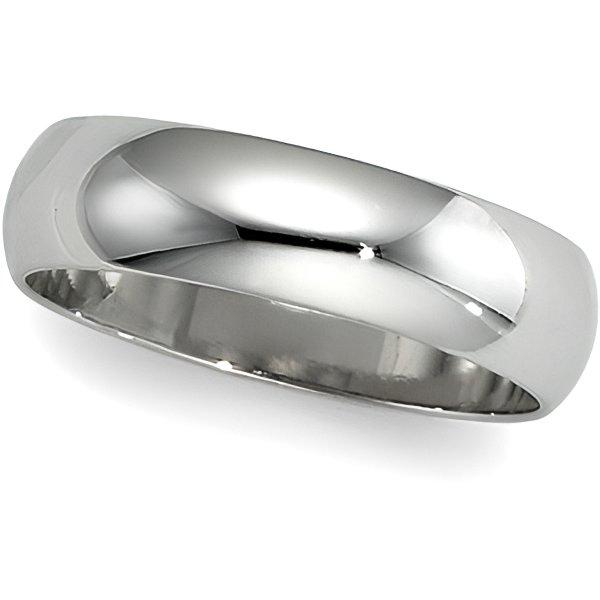 14K White Gold Approx. 0.31 Inch Half-Round Wedding Band