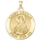 Saint Cecilia Round Religious Medal