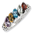 Sterling Silver & 14K Five-Stone Antiqued Mother's Ring
