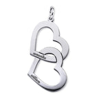 Interlocking Double Heart Name Necklace with Chain