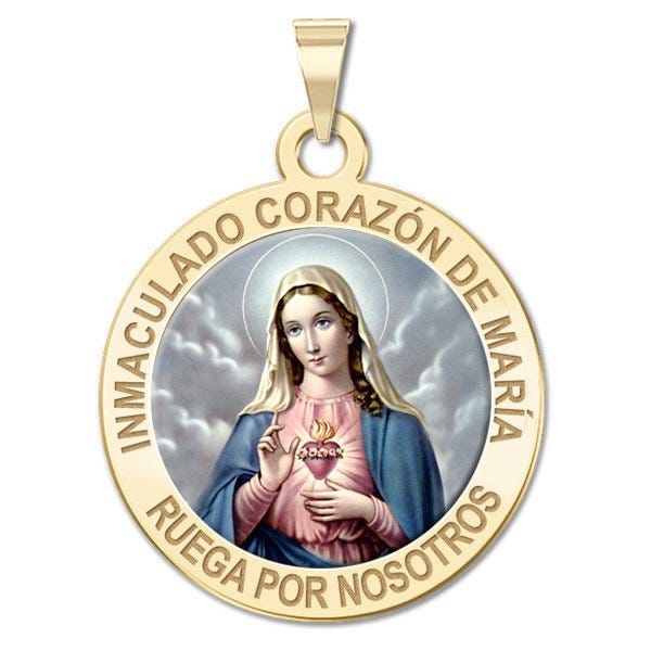 Corazon Inmaculado De Maria Round Color Medal