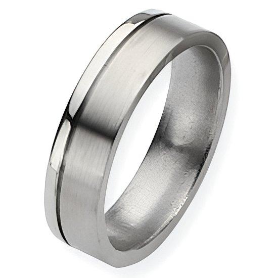 Titanium Grooved Approx. 0.24 Inch Polished Wedding Band