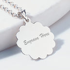 Engravable Round Beveled Charm or Pendant