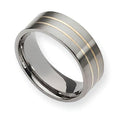 Titanium Sterling Silver Inlay Approx. 0.31 Inch Satin Wedding Band