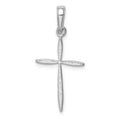 14K White Gold Textured Passion Cross Pendant