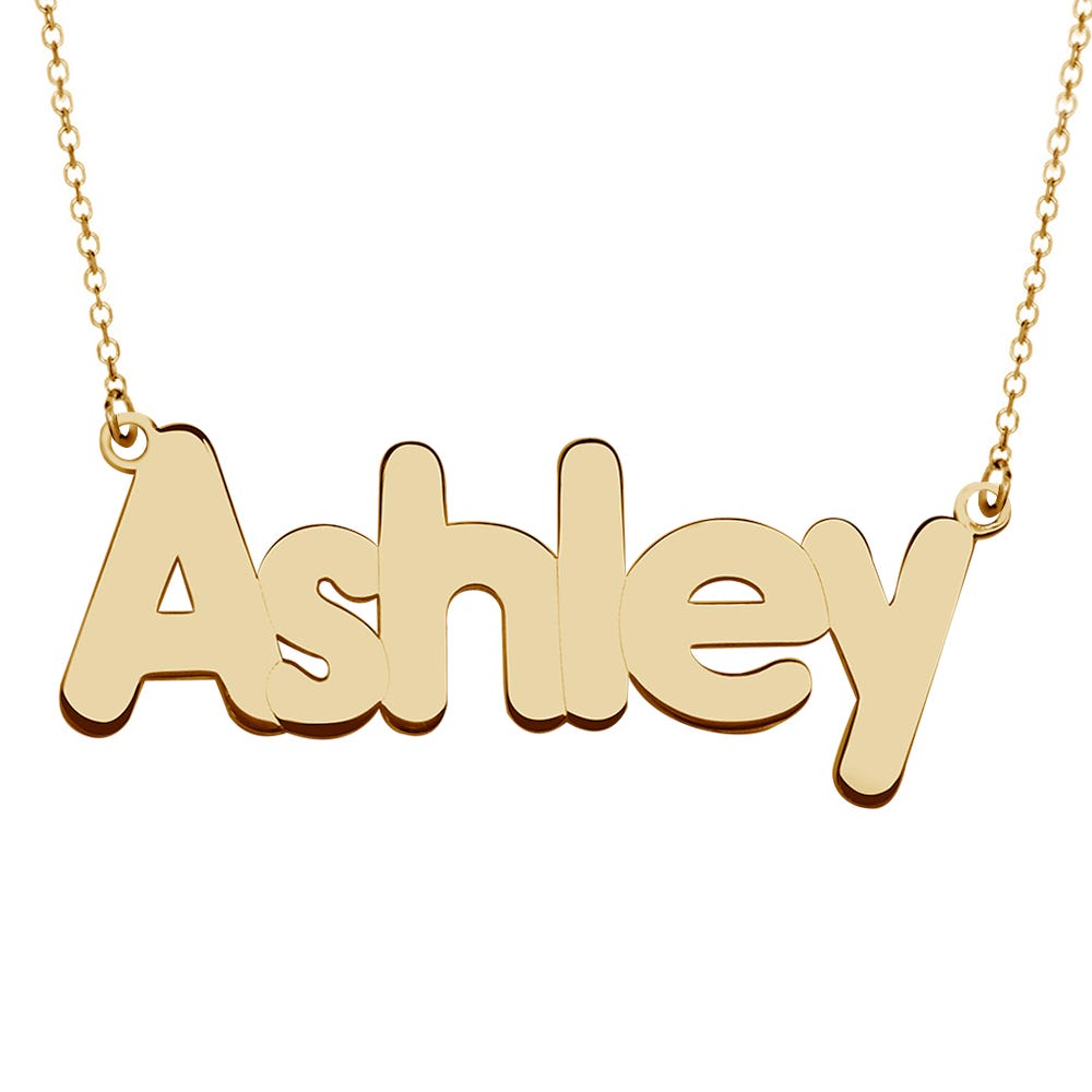 Personalized Classic Block Name Necklace with Chain