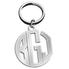 Outline Circle Monogram Keychain
