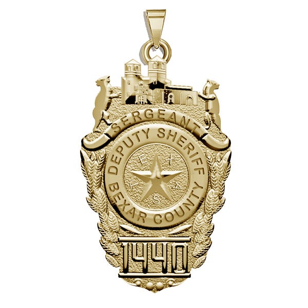 Personalized Texas Bexar County Police Badge with Your Rank, Number & Department