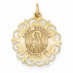 Saint Brendan Round Filigree Religious Medal
