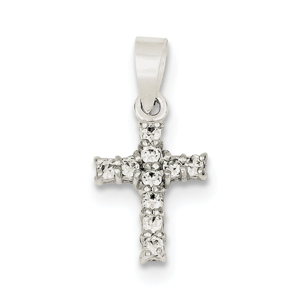 Sterling Silver Cubic Zirconia Cross Pendant