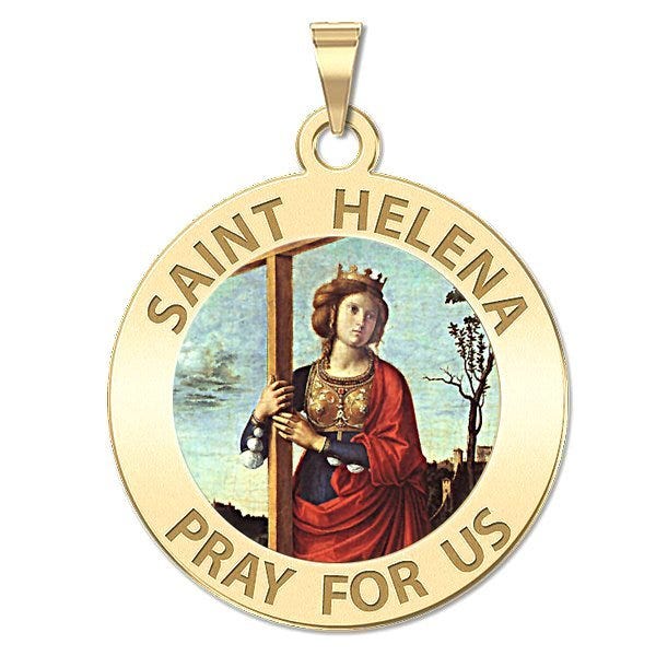 Saint Helena Round Religious Color Medal