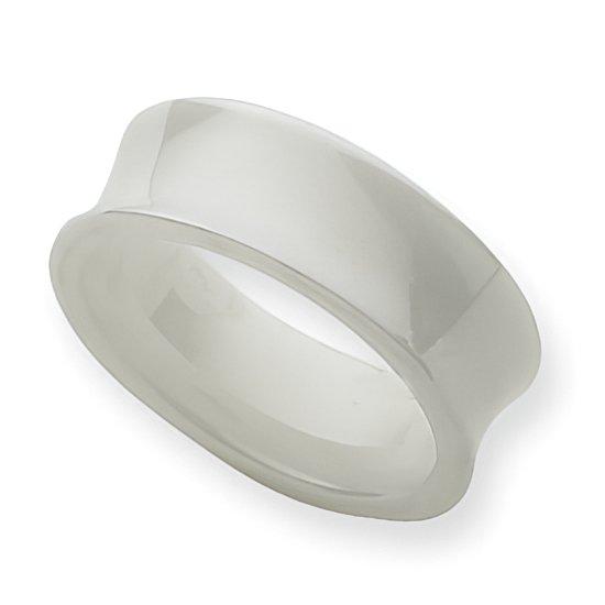 Ceramic White Concave Approx. 0.31 Inch Polished Wedding Band
