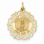 Saint Lazarus Round Filigree Religious Medal