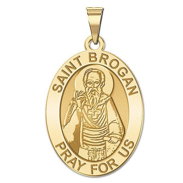 Saint Brogan Oval Religious Medal - Oval