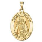 Saint Brogan Oval Religious Medal - Oval