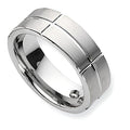 Dura Tungsten Grooved Flat Approx. 0.31 Inch Polished Wedding Band