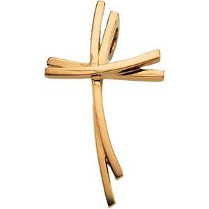 Minimalist 14K Yellow Gold Cross Pendant