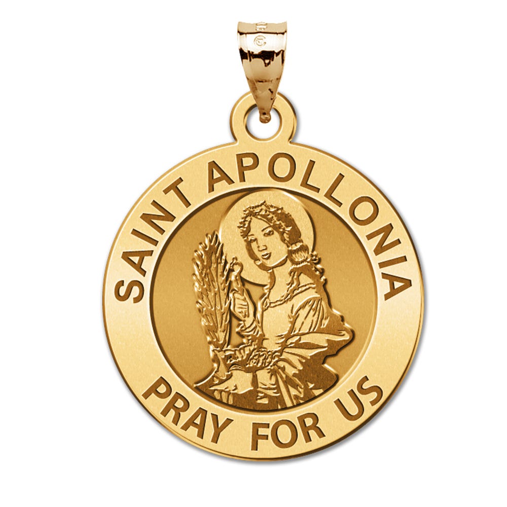 Saint Apollonia Round Religious Medal