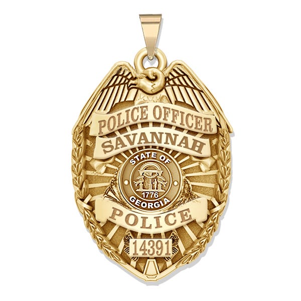 Personalized Georgia Police Badge with Your Name, Rank, Number & Department