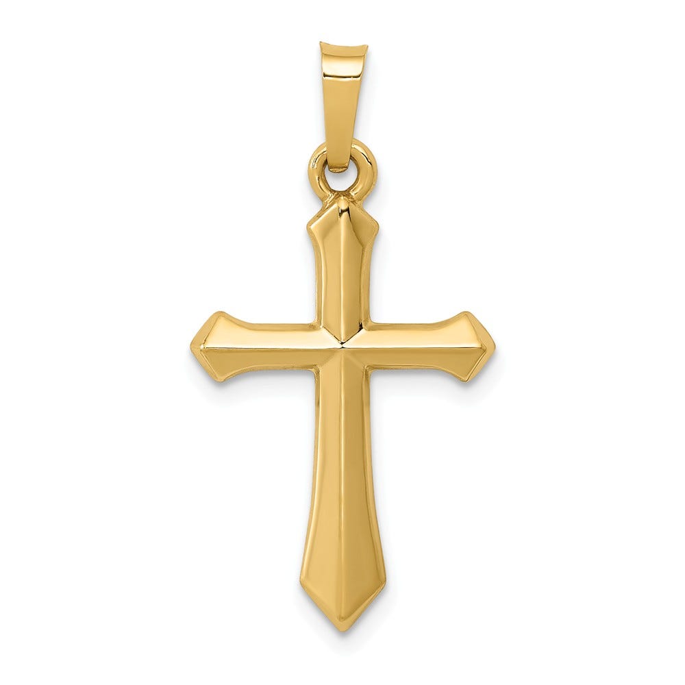 Polished Flared Cross Pendant