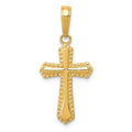 14K Passion Beaded-Edge Cross Pendant