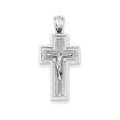 14K White Gold Polished Crucifix Pendant