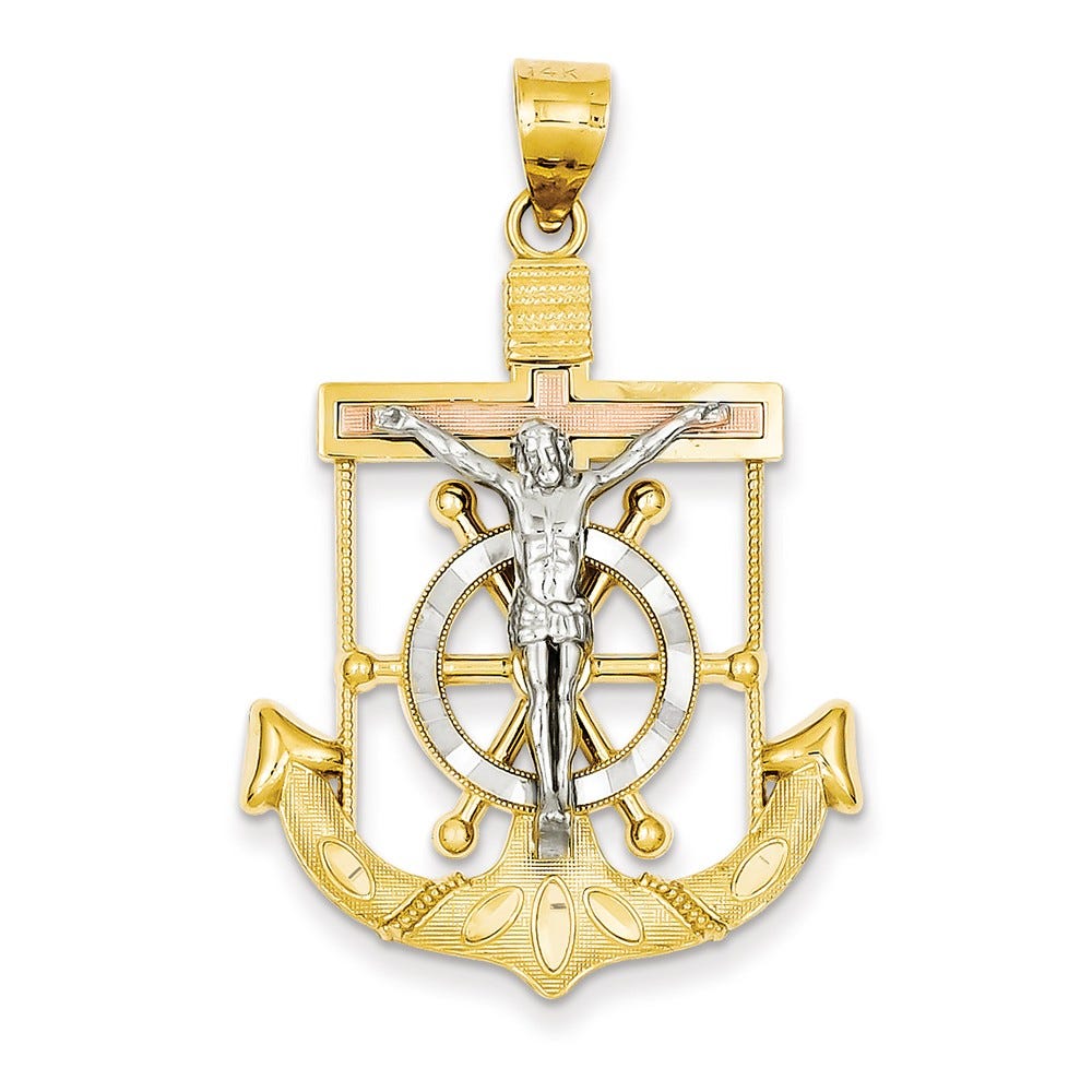 Tri-Color Mariner's Cross Pendant