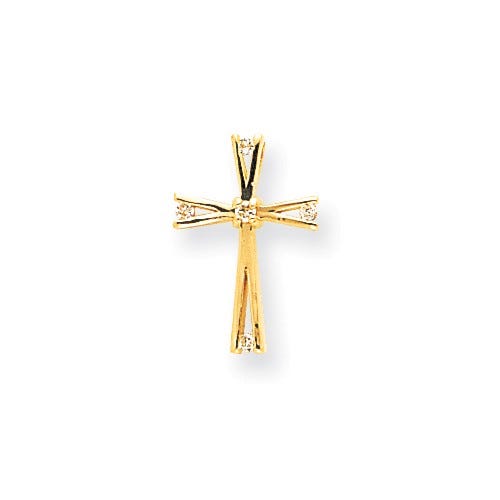 14K Aa Diamond Cross Pendant