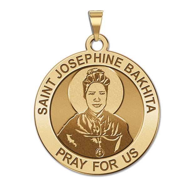 Saint Josephine Bakhita Round Religious Medal