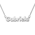 14K White Gold Block Style Horizontal Name Necklace