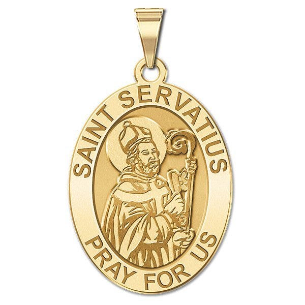 Saint Servatius Oval Religious Medal