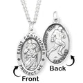 Saint Christopher Double Sided Football Oval Medal