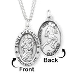 Saint Christopher Double Sided Football Oval Medal