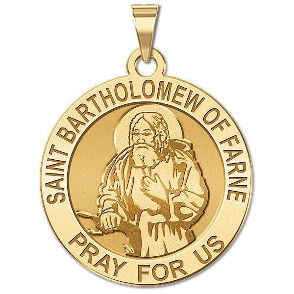 Saint Bartholomew Of Farne Round Religious Medal