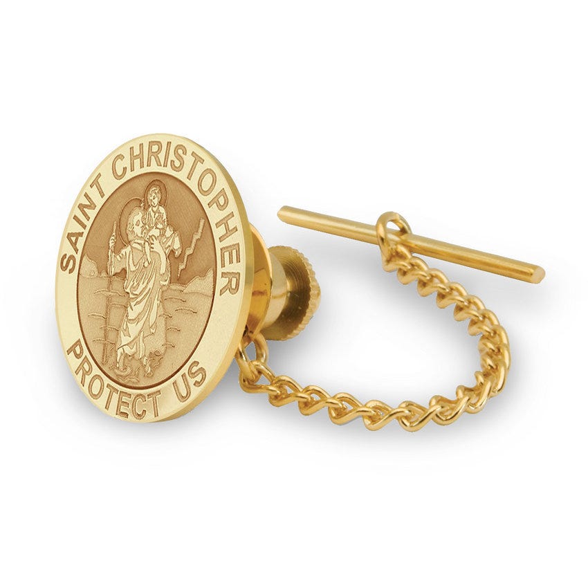 Saint Christopher Religious Tie Tack