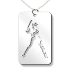 Baseball Slugger Cut-Out Rectangle Pendant