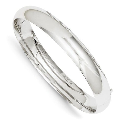 Custom Engraved 14K Gold Women's Hinged Bangle ID Bracelet