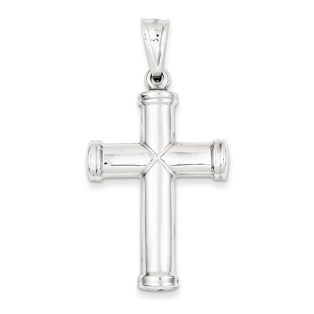 White Gold Hollow Cross Pendant