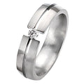Titanium Approx. 0.24 Inch Diamond Brushed Wedding Band